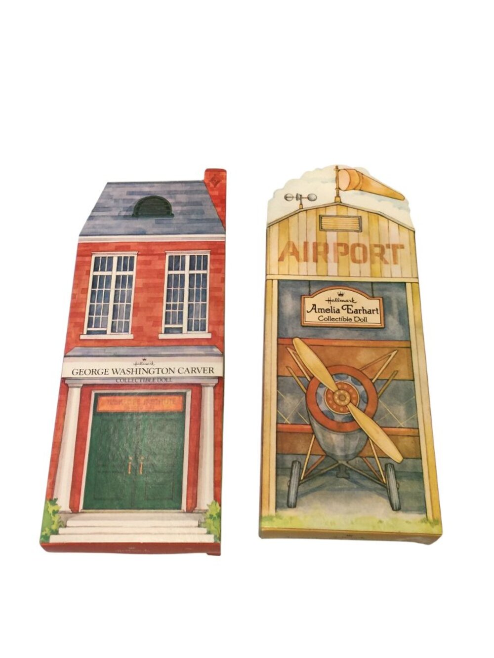 Hallmark George Washington Carver Amelia Earhart Collectible Cloth Dolls
